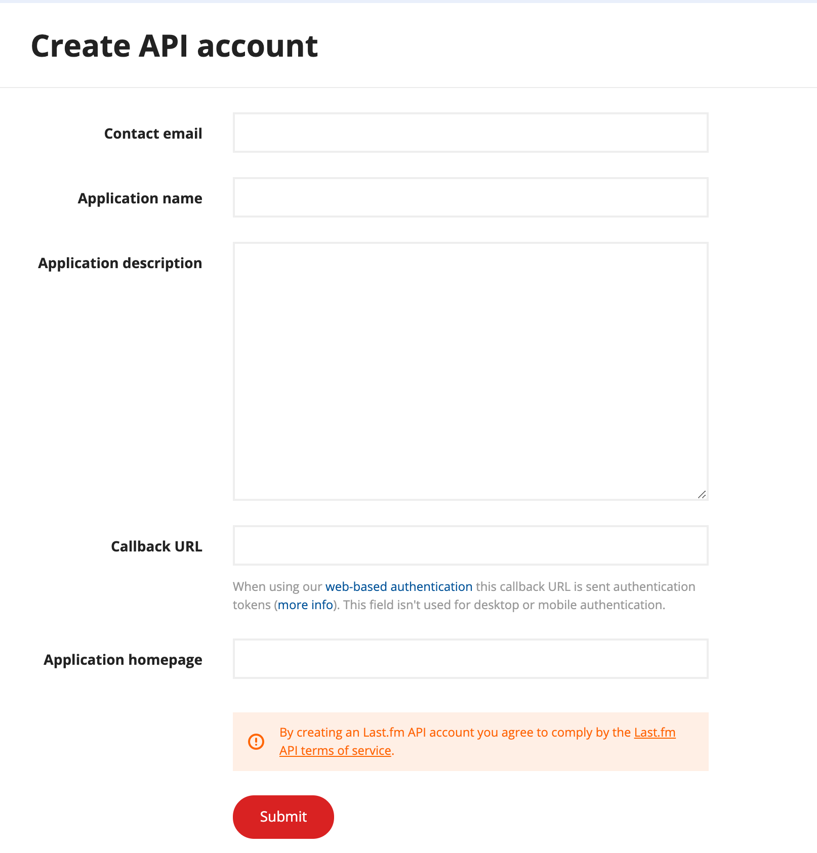 Create an API account