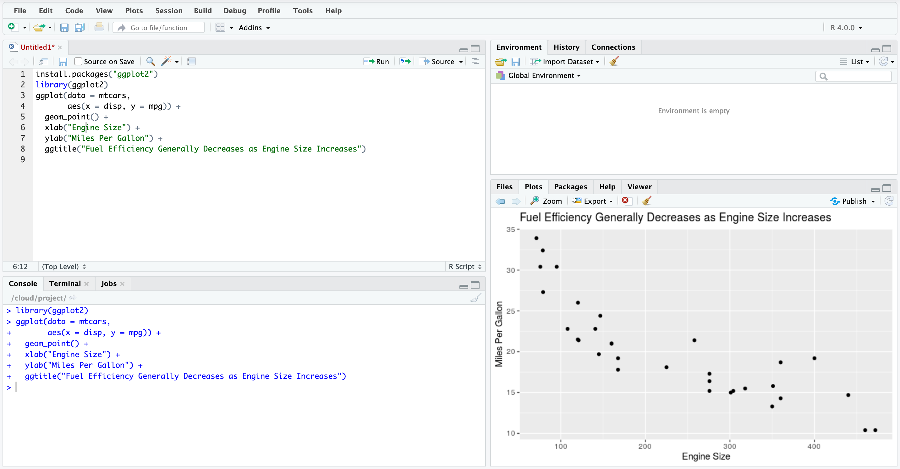 RStudio User Guide - Executing code