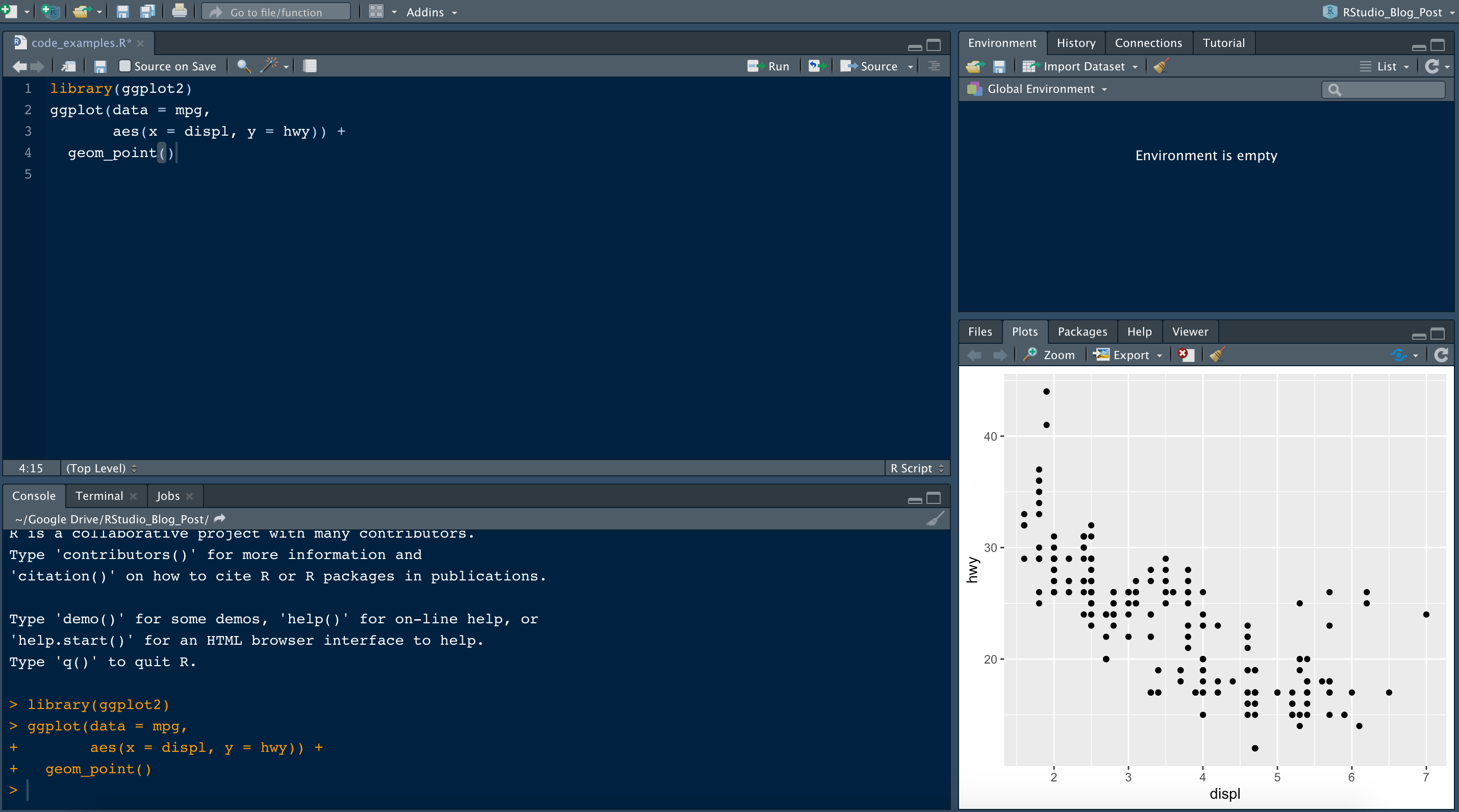 RStudio Layout